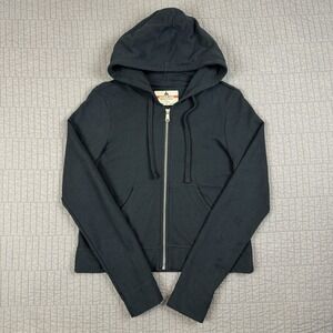 American Giant Hoodie Womens Medium Black Midweight Full Zip Sweatshirt USA Made